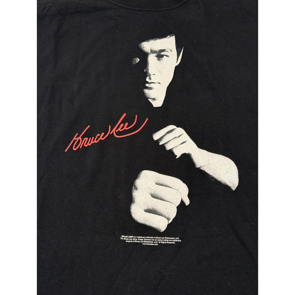 Bruce Lee Jerzees Graphic T-Shirt Mens 3XL Black Martial Arts Signature Tee - Picture 2 of 8